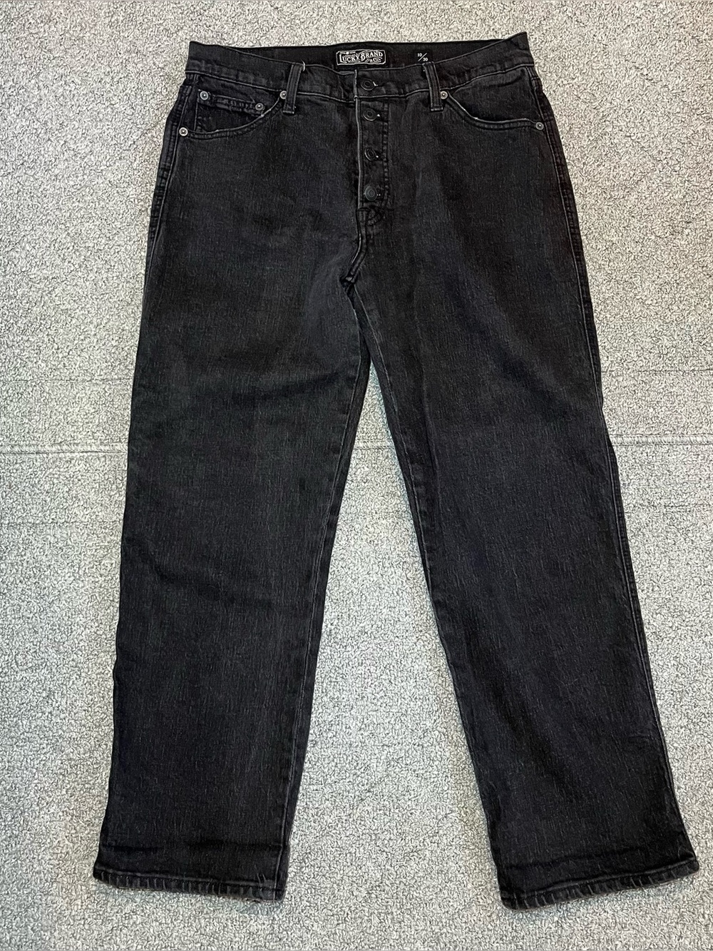 Lucky Brand Jeans Authentic Straight Crop Denim Button Fly Womens 10/30 Black